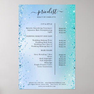 Modern Glitter Price List Poster