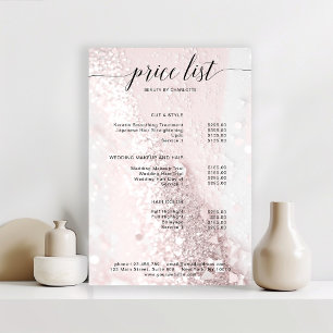 Modern, glitter price list Poster