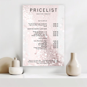 Modern, glitter price list Poster