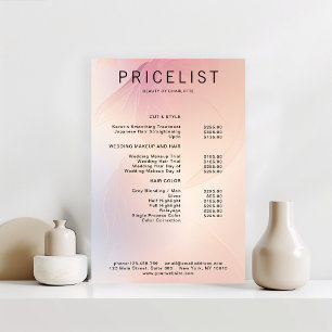 Modern, glitter price list Poster