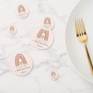 Modern Glitter Rainbow Blush Gold Baby Sprinkle Confetti