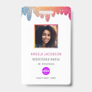 Modern Glitter Registered Nurse Photo  Badge