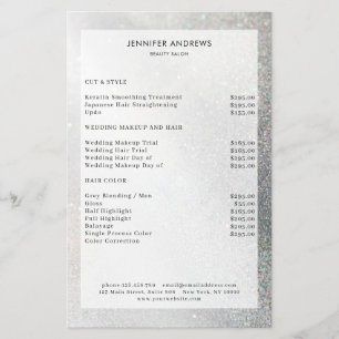 Modern  Glitter Salon Price List Flyer