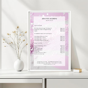 Modern  Glitter Salon Price List Poster