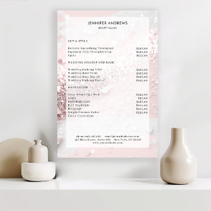 Modern Glitter Salon Price List Poster