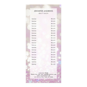 Modern, glitter, salon, pricelist rack card