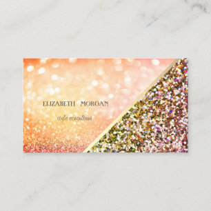 Modern Glitter Sequins Bokeh  Abstract Business Card
