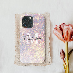 Modern Glitter Spark    Personal Initial Girly  iPhone 13 Pro Case