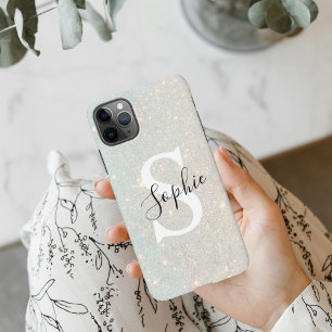 Modern Glitter Spark    Personal Initial Girly  iP iPhone 11Pro Max Case