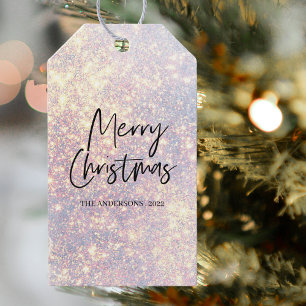 Modern Glitter Sparkles Merry Christmas  Gift Tags