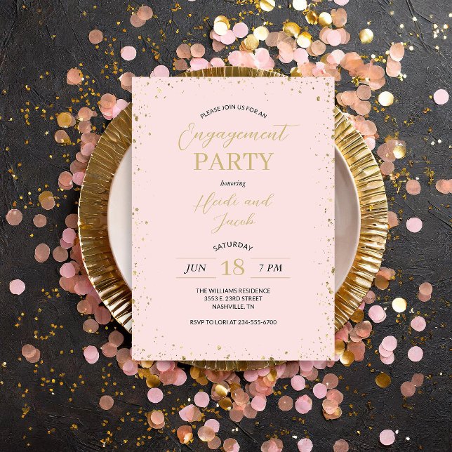 Modern Glitz Engagement Party Invitation (Creator Uploaded)