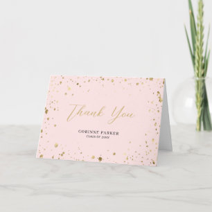 Modern Glitz Graduation Photo Thank You Card