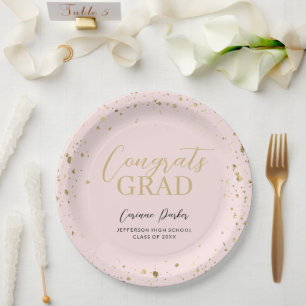 Modern Glitz Personalized Graduation Paper Plate