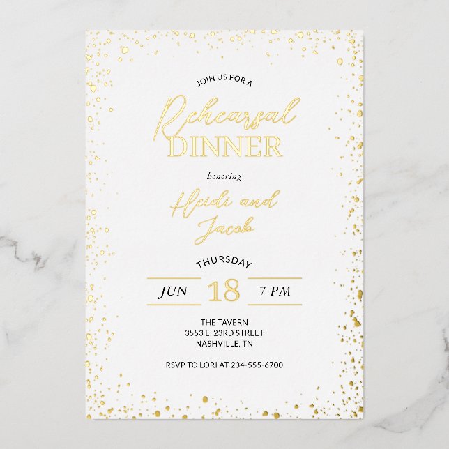 Modern Glitz Rehearsal Dinner (Front)