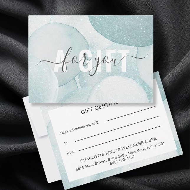 Modern Glitzer Gift Certificates Flat Card (Modern Salon Glitter Gift Certificates personalized)