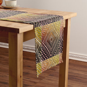 Modern Global Geometry – Expressive Pattern  Short Table Runner