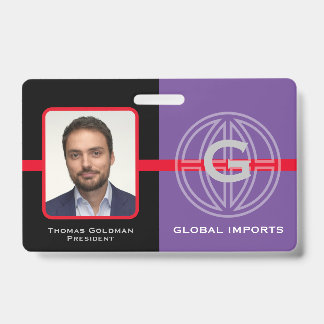Modern Global Monogram Staff Badge