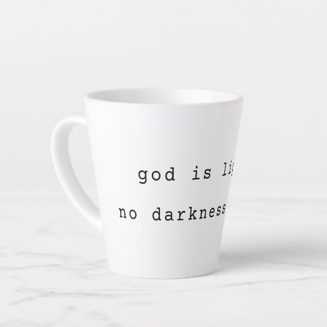 Modern God is Light Latte Mug (Left Angle)