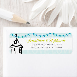 Modern Going to the Chapel Wedding Labels