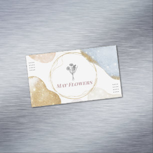 Modern Gold Abstract Shapes    Magnetic Business Card