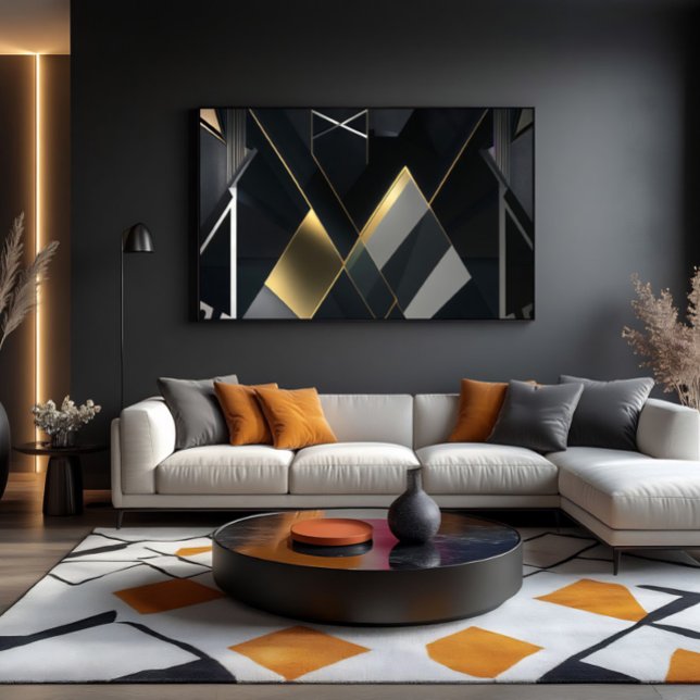Modern Gold and Black Abstract Canvas Print (Creator Uploaded)