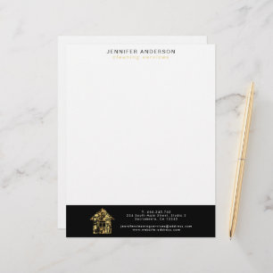 Modern Gold And Black Cleaning Services  Letterhead