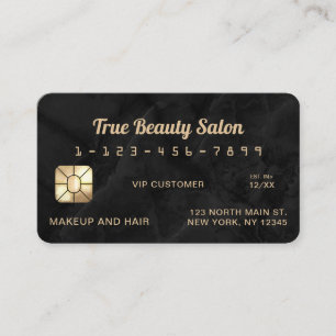 Modern Gold and Black Marble Stone Credit Card