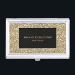 Modern Gold and black stylish elegant professional Business Card Holder<br><div class="desc">Modern gold and black glitter,  elegant professional business card holder.
You can easilly add your own name and job.</div>