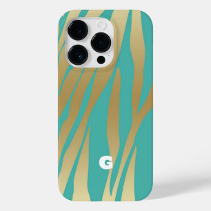 Modern Gold and Blue Teal  Case-Mate iPhone 14 Pro Case
