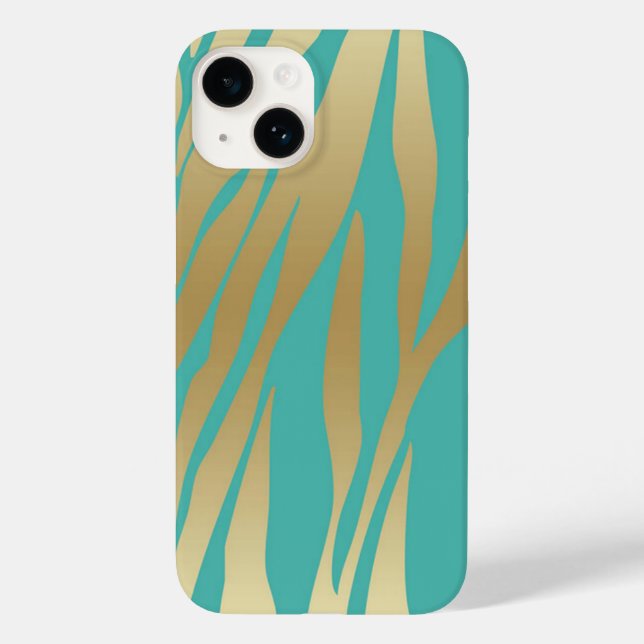 Modern Gold and Blue Teal  Case-Mate iPhone Case (Back)