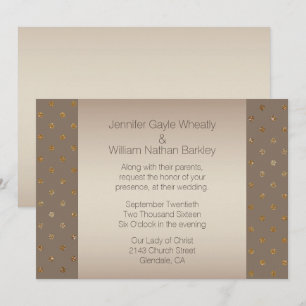Modern Gold and Champagne Wedding Invitation