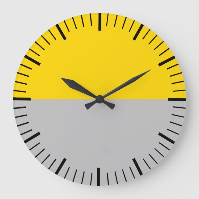 Modern Gold and Grey Clock Without Numbers (Front)