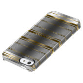 Modern Gold And Silver Grey Stripes Pattern Uncommon iPhone Case (Top)