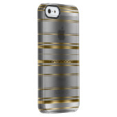 Modern Gold And Silver Grey Stripes Pattern Uncommon iPhone Case (Back/Right)