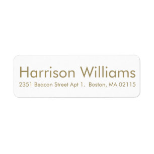 Modern gold and white Custom Return Address