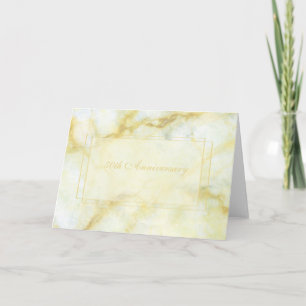 Modern Gold and White Marble 50th Anniversary Card
