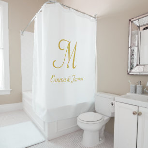 Modern Gold and White Monogram Name Custom