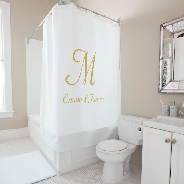 Modern Gold and White Monogram Name Custom (In Situ)