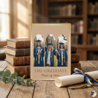 Modern Gold Arch 3 Photo Collage Graduation Announ