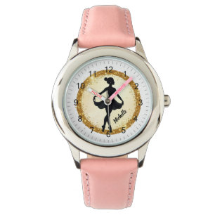 Modern Gold  Ballerina Ballet Dance Personalized Watch
