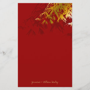 Modern Gold Bamboo Zen Asian Wedding Stationery