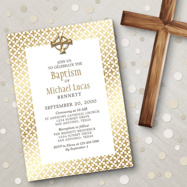 Modern Gold Baptism Invitation (Creator Uploaded)