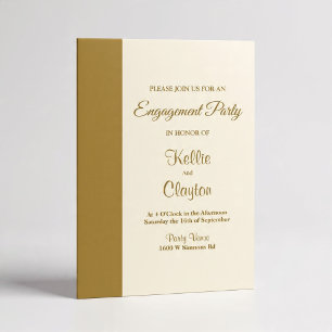 Modern Gold Bar Ivory Bachelorette Party Invitation