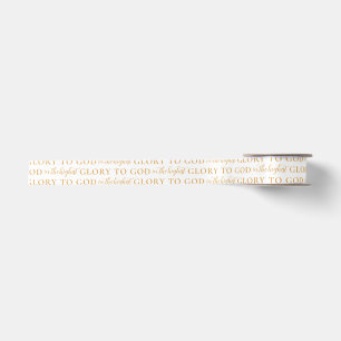 Modern Gold Bible Verse Religious Christmas Satin Ribbon