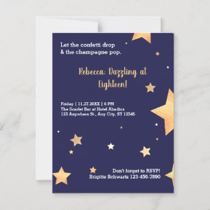Modern gold birthday magnetic invitation
