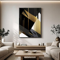 Modern Gold Black Abstract Geometric