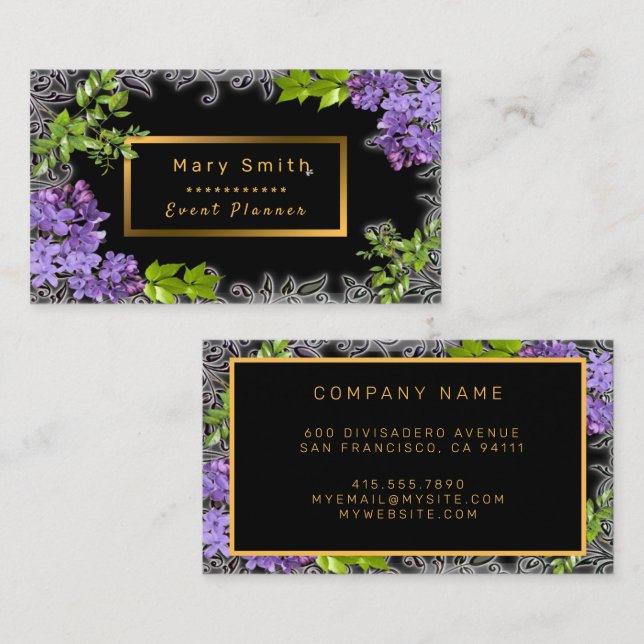 Modern Gold Black Add Your Text Business Card (Front/Back)
