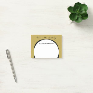 Modern Gold Black Elegant Classy Personalize Post-it Notes