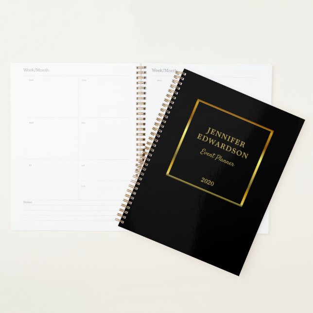 Modern gold black elegant professional business planner (Display)
