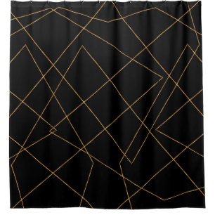 Modern Gold & Black Geometric Strokes Design